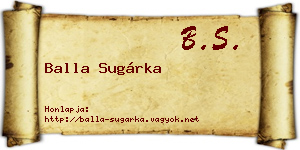 Balla Sugárka névjegykártya